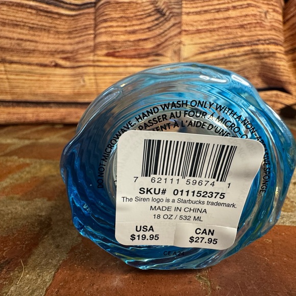 1 Starbucks Summer 2024 Blue Glass Swirl Gradient Petal 18oz Cold Cup NWT - Picture 7 of 8